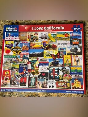 White Mountain I Love California 1000 Piece Puzzle